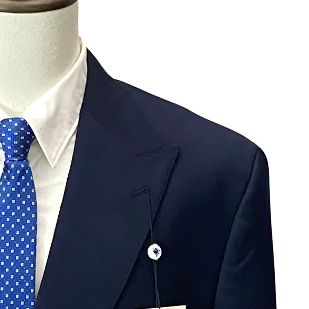 Tayion Suit Jacket Men's 44 Regular Acountour Peak Lapel Navy Blue NWT